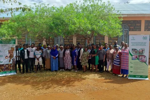 Group photo of trade training participants outdoors in Namanga