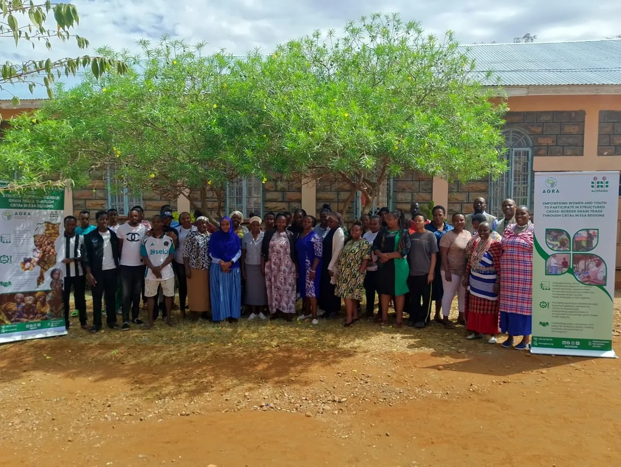 Group photo of trade training participants outdoors in Namanga