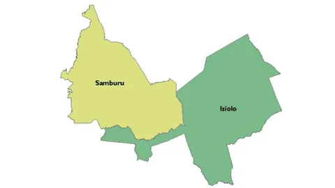 Map of Samburu and Isiolo counties in Kenya, the AMAL project's impact area