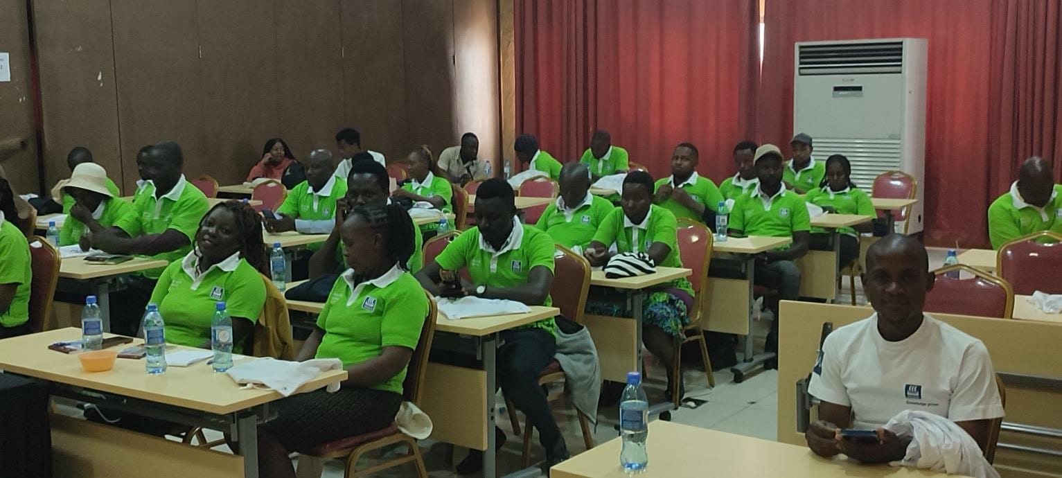 MSMEs in green Yara Leadership Academy polo shirts attending a business management training session in Kenya